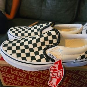 Little kids, Boy's Vans, brand new. Size 3 black/white checkerboard